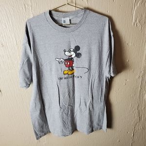 Vtg Disney mickey in with goofy tshirt xl gray